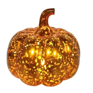 Hot Sales Broken Silver Plastic Pumpkins with Light for Holiday Decorations