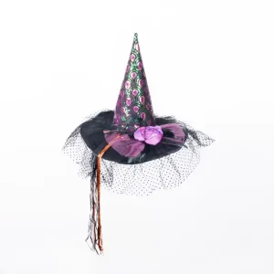 Hot Sales Halloween Witch Hat Cool Decoration Party Fancy Dress Cosplay Hat Adult Kids 39CM for Halloween Indoor Decoration