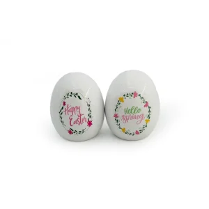 Hot Sell in North America Customizable LOGO Decorative Ceramic Easter Rabbit Egg for Home Decor