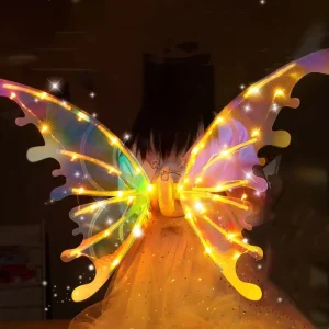 Hot Selling LED butterfly Fairy Wings Lighted Toys Outdoor Props Angel Genie Wings Halloween Decorations
