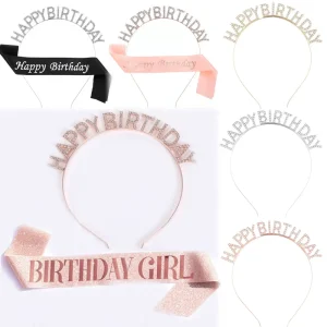 Hot Selling Letter HAPPY BIRTHDAY Headbands Tiara Crown Birthday Party Diamond Headband Supplies