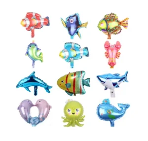 Hot Selling Marine Animal Shape Foil Balloons Single Starfish Octopus Happy Birthday Balloons Party Supplies