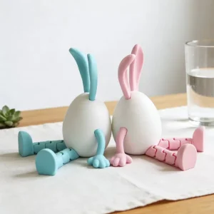 Hot Selling Movable Easter Bunny Egg Factory Direct Sale 3d Printed Toy Creative Gift Rabbit Egg Collectible Decor Bulk
