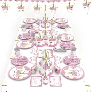 Hot Selling New Style Unicorn Theme Party Supplies Birthday Party Decoration for Kids Party Supplies Set