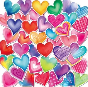 Hot Selling Valentine’s Day Party Love Decoration Wedding 45 Ins Valentine’s Day Stickers