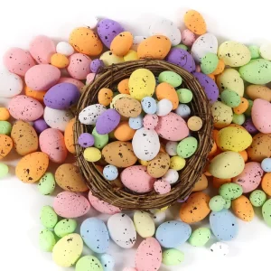 Hot selling Easter Egg DIY Color Foam Egg for Easter Day Garland Decor Spot Pigeon Simulation Egg Easter Decorations