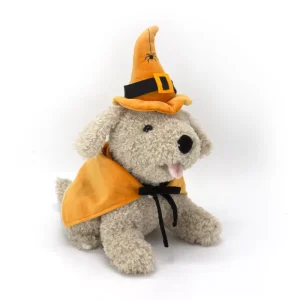 Huazun Eco Friendly Polyester Halloween Embroidered Dog Plush Cape Model PT24177 2