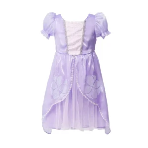 Huge Savings Girls Christmas Sophia Dress Closeout Deal OPA Authenticated FAMA Kid Purple Puff Sleeve Cotton Lining Gift Box