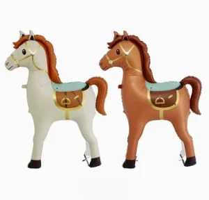 Huge Size Standing Galloping Steed Horse Foil Party Balloons 3D Noble Cartoon Horse Western Cowboy Theme Boy Birthday Backdrop