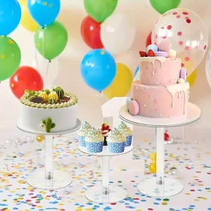 I372 Acrylic Cake Stand Simple Shelf Wedding Birthday Cake Display Stand Table Centerpieces Decoration
