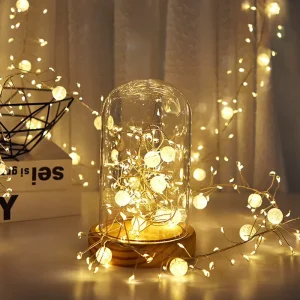 IP44 Christmas Firecracker String LED Copper Wire Firework Lights Remote Control 3M Length for Festival Decoration