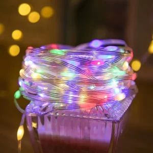 IP44 LED Leather Wire Light String Low-Voltage Outdoor Courtyard Decorative Flashing Warm White Starry Lights
