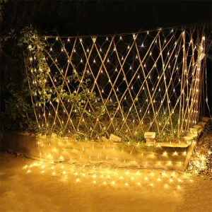 IP44 Waterproof RGB Solar LED Net Mesh Light Christmas Festival Decoration Garden Patio Fairy String Lights Outdoor Dimmable