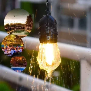 IP65 15M Commercial Grade LED String Lights S14 LED Retro Edison Filament Bulb EU Connectable Wedding Holiday Lighting Garland