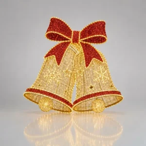 IP65 CE Certified 3D Double Bell Motif Light LED Outdoor Waterproof Plaza Christmas Holiday Decoration
