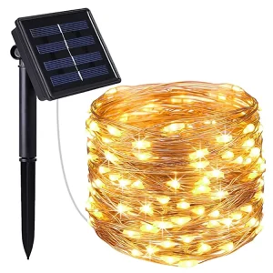 IP65 Copper Wire 200 LED Solar String Lights Fairy Style Festival Decoration Wall Lights for Indoor Outdoor Decorative Lighting