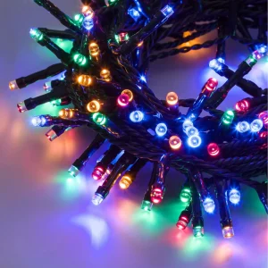 IP65 IP44 Multi Color Christmas LED String Lights Mains Powered Outdoor Garden Tree Holiday Event Festive Display
