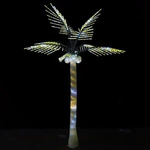 IP65 Rated Festive Christmas LED Decorative Lighting RGB Coconut Tree Light Rechargeable 2.5m Length Outdoor Decorations