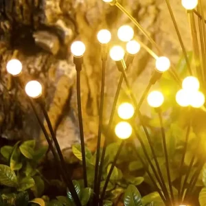 IP65 Solar Plastic Firefly Garden Lights Color-Changing Starburst Swaying Indoor/Outdoor Yard Pathway Decoration
