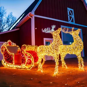 IP65 Waterproof 3D Large Reindeer LED Decorative Lights with Customized Color for Outdoor Christmas Festival and Holiday Events