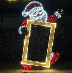 IP65 Waterproof Indoor Outdoor Garden Christmas Photo Series Led Santa Figure 2.5m High Photo Booth Decorative Lights