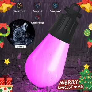 IP65 Waterproof Plastic S14 LED Garland Festoon String Light 32m App Control for Christmas Camping Outdoor Holiday Lighting