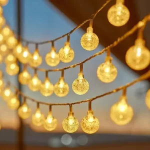 IP68 Waterproof LED Ball String Lights 20m Outdoor Garden Christmas Decor Camping Atmosphere Colored Fairy Lights