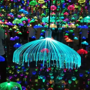 IP68 Waterproof LED Jellyfish Chandelier Fiber Optic Ambient Light for Outdoor, Bar & Festival Decoration