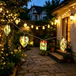 Illuminated Xmas Star String Lights Crafts Handmade PET Material Glowing Colorful LED Decoration Christmas or Birthday Gift