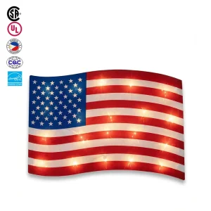 In Stock Multi Themed Christmas Flag LED Lights with Warm White Glow Home Christmas Party Decoration