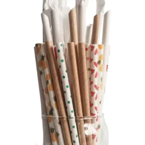 Individual Packaged Disposable Paper Straws for Dinnerware & Tableware