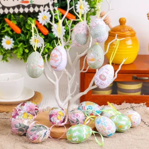 Indoor Easter Decorations Eggs Hanging Ornaments Colorful Tree Basket Decor Party Favors Supplies Home