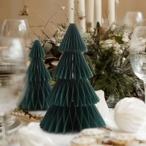 Indoor Folding Christmas Tree Desktop Decor Honeycomb Xmas Paper Tree Gifts Year Party Props Christmas Decoration Supplies