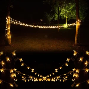 Indoor Outdoor Copper Fairy 100 LED 33ft Battery Operated IP65 Waterproof Red Window Curtain Wedding Decorative Lights