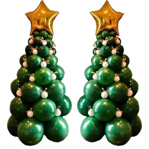 Indoor Outdoor Inflatable Christmas Balloon Tree Set for Events and Parties