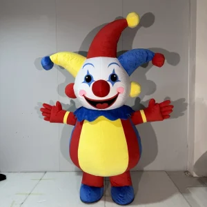 Inflatable Clown Mascot Costume Plush Jester Cosplay Suit Adult Walking Cartoon Character for Carnival Parade Halloween Party