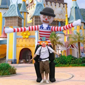 Inflatable Clown Walking Mascot Costume in Bright Colors Oxford Material Waterproof Windproof for Parades Outdoor Events