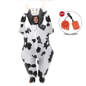 Inflatable Halloween Costume, Cow Mascot Fancy Dress for Cosplay Party, Christmas Carnival