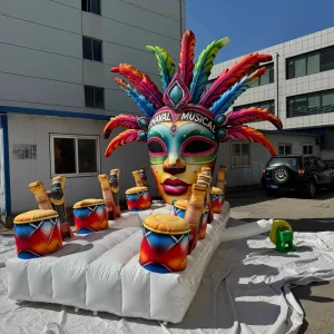 Inflatable Human Face Mask Model Custom Masquerade Inflatable Decoration for Nightclub Party or Outdoor Exhibition