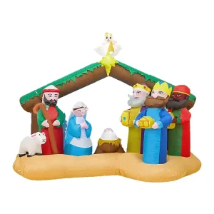 Inflatable Jesus Family Yard Ornaments Party Christmas Decorations With LED Lights For Party Supplies