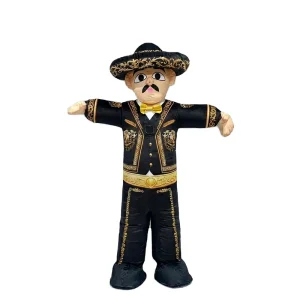 Inflatable Mariachi Man Mascot Costume Mexican Charro Gentleman Suit With Sombrero Hat Adult Parade Carnival Stage Performance