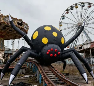 Inflatable Terrifying Spider Model LED Lights Waterproof Design For Halloween Yard Decor Haunted House Entranceway Decorations