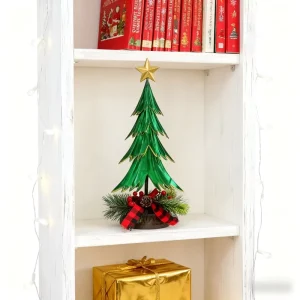 Iron Christmas Tree Ornament Handicraft Art Deco Vertical Design Metal Creative Seasonal Decor