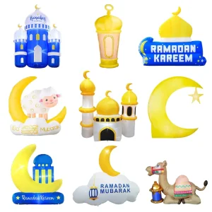 Islam Muslim Outdoor Courtyard Garden Celebration Decor Moon Mosque Eid Mubarak Inflatable Ramadan Decoration