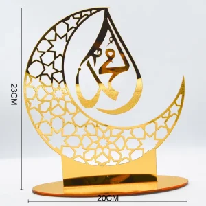 Islamic Muslim Festival Eid Decoration Acrylic Eid Mubarak Ramadan Gift Ornament for Party Decorations