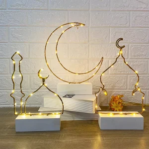 Islamic Party Table Decor Gifts LED Home Decorative Lantern Muslim Ramadan Decoration Lights