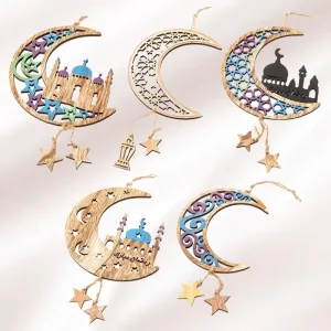 Islamic Ramadan Festival Decoration Table Decoration HandicraftS Ramadan Wooden Hanging Pendant