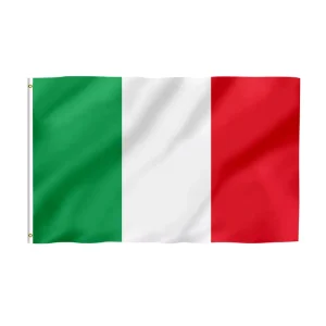 Italy National Flag Polyester Eco Friendly Waterproof Aluminum Flagpole Fade Resistant Custom Outdoor Advertising Event Flag