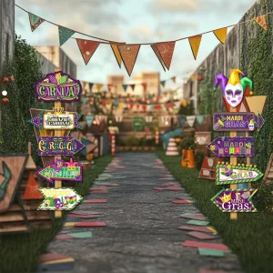 JUXINDA Creative Carnival Party Decorations Carnival Lawn Directional Paper Signs