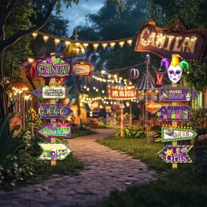JUXINDA Hot Selling Creative Carnival Party Decorations Carnival Lawn Directional Paper Signs Party Supplies Decorations